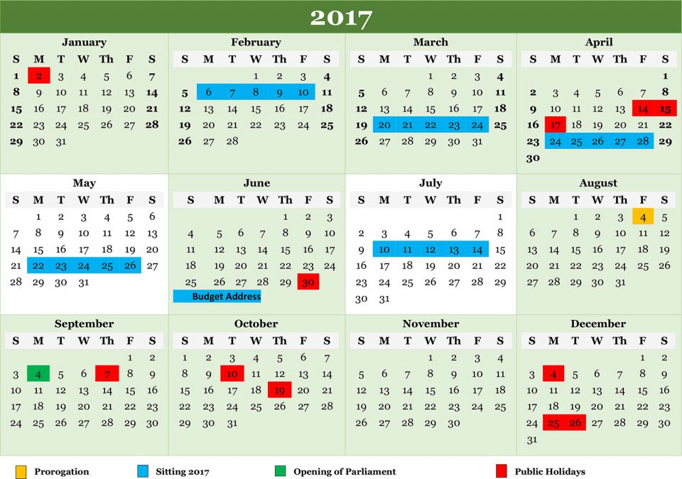 Final-2017-Sitting-Calendar - Parliament of the Republic of Fiji